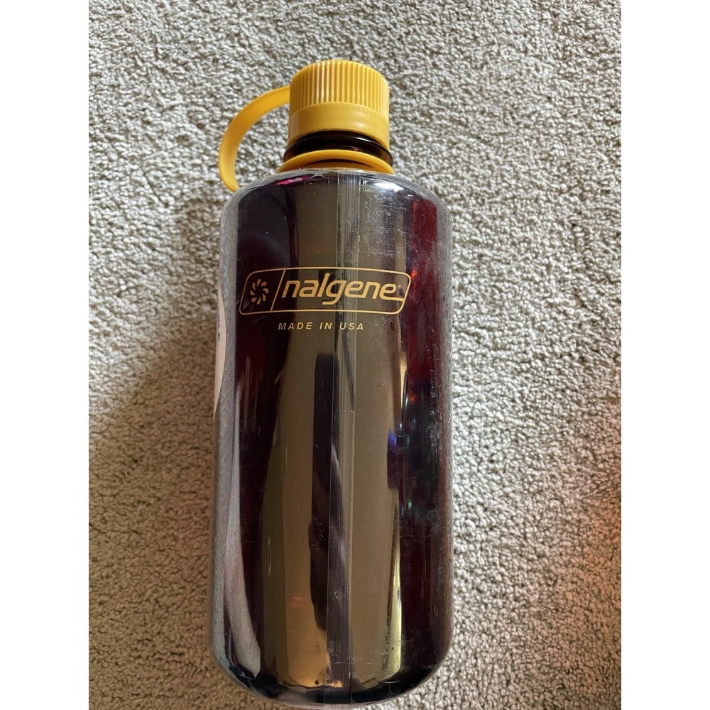 Nalgene Sustain 32 oz Narrow Mouth Water Bottle Laker Purple Gold BPA Free NEW